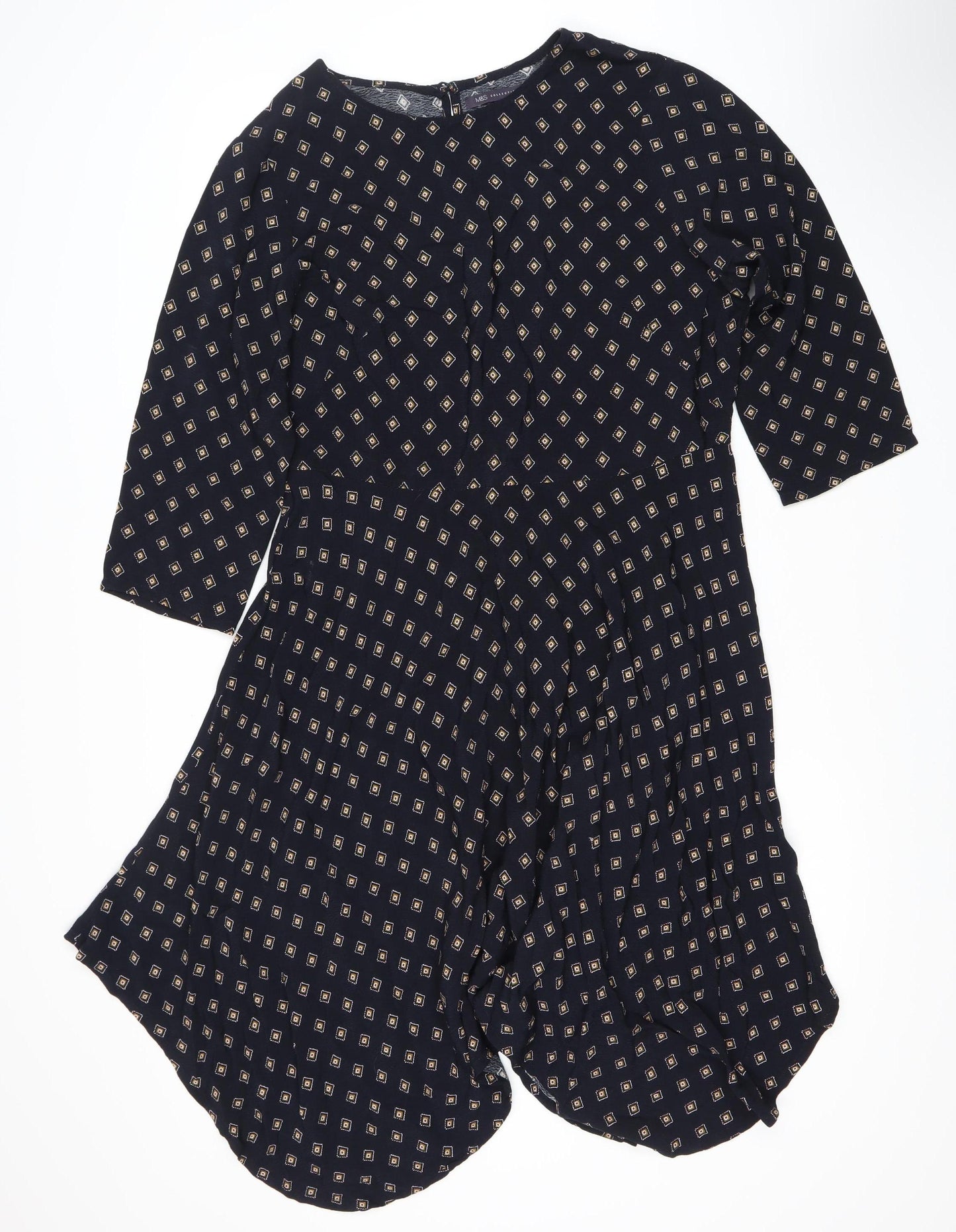 Marks and Spencer Women's Blue Geometric Dress