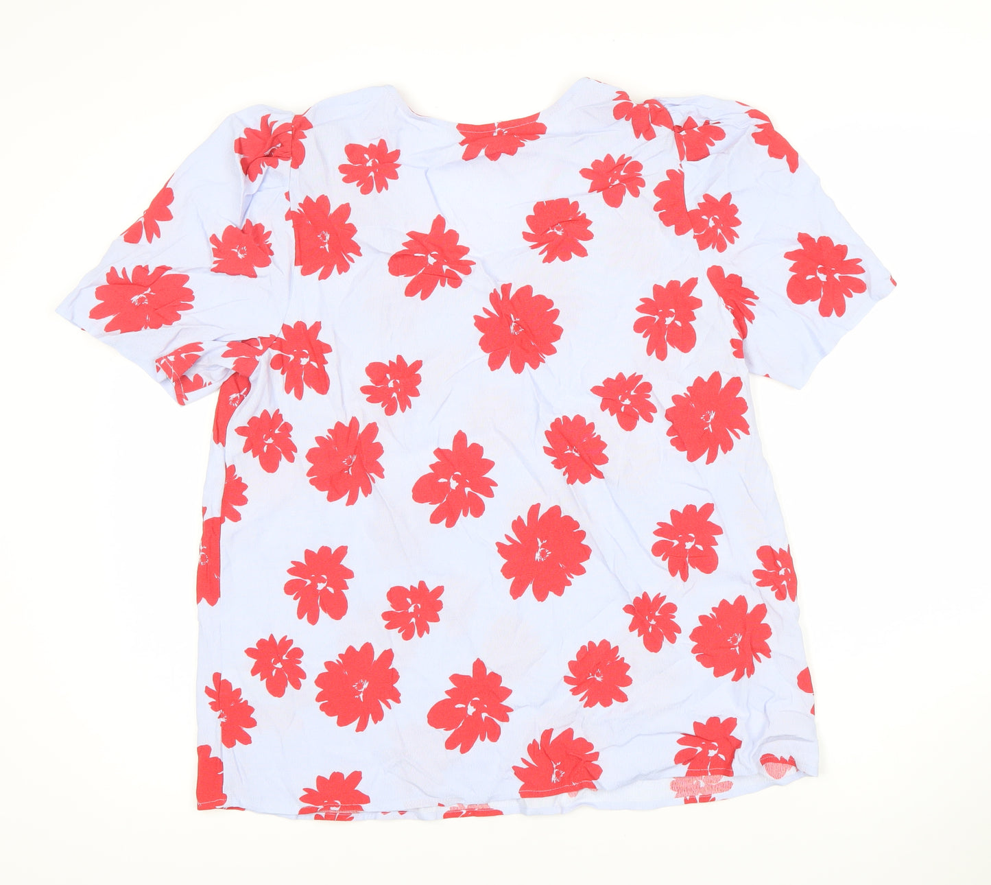 Marks and Spencer Women's Blue Floral T-Shirt