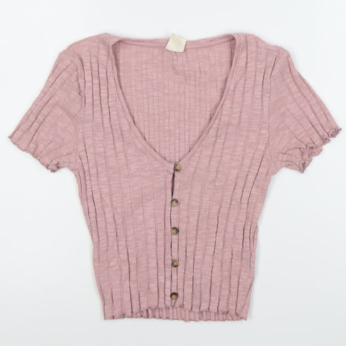 Outfitters Women’s Pink V-Neck Cardigan, Size S