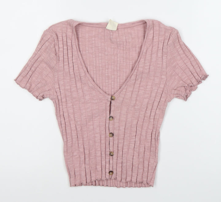 Outfitters Women’s Pink V-Neck Cardigan, Size S