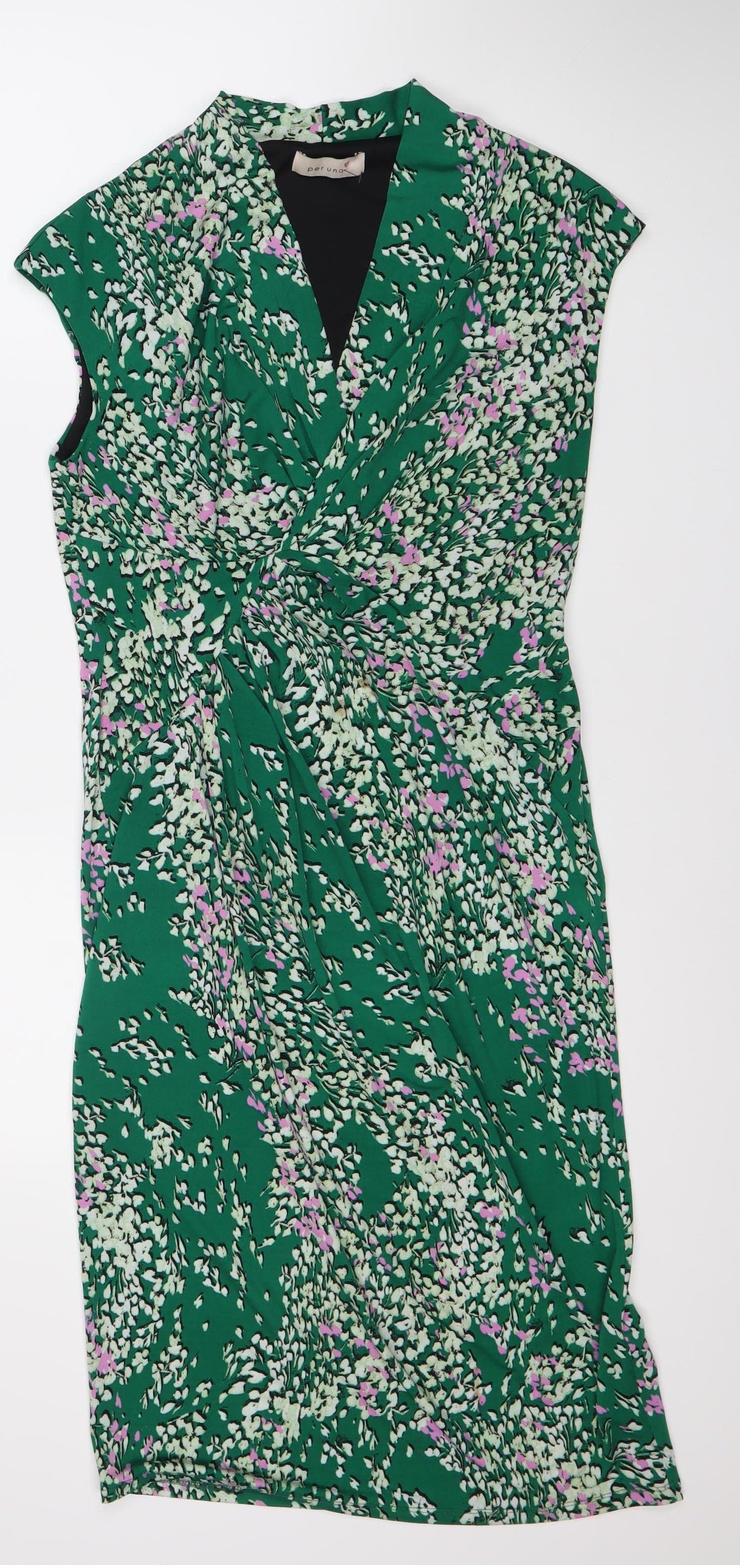 Marks and Spencer Women's Green Floral Dress Size 12