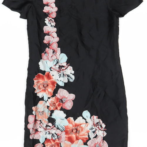 Monsoon Women Black Floral Sheath Dress Size 8