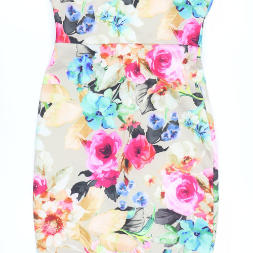 ASOS Women's Multicoloured Floral Sheath Dress Size 8