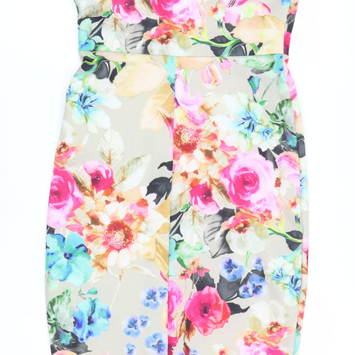 ASOS Women's Multicoloured Floral Sheath Dress Size 8