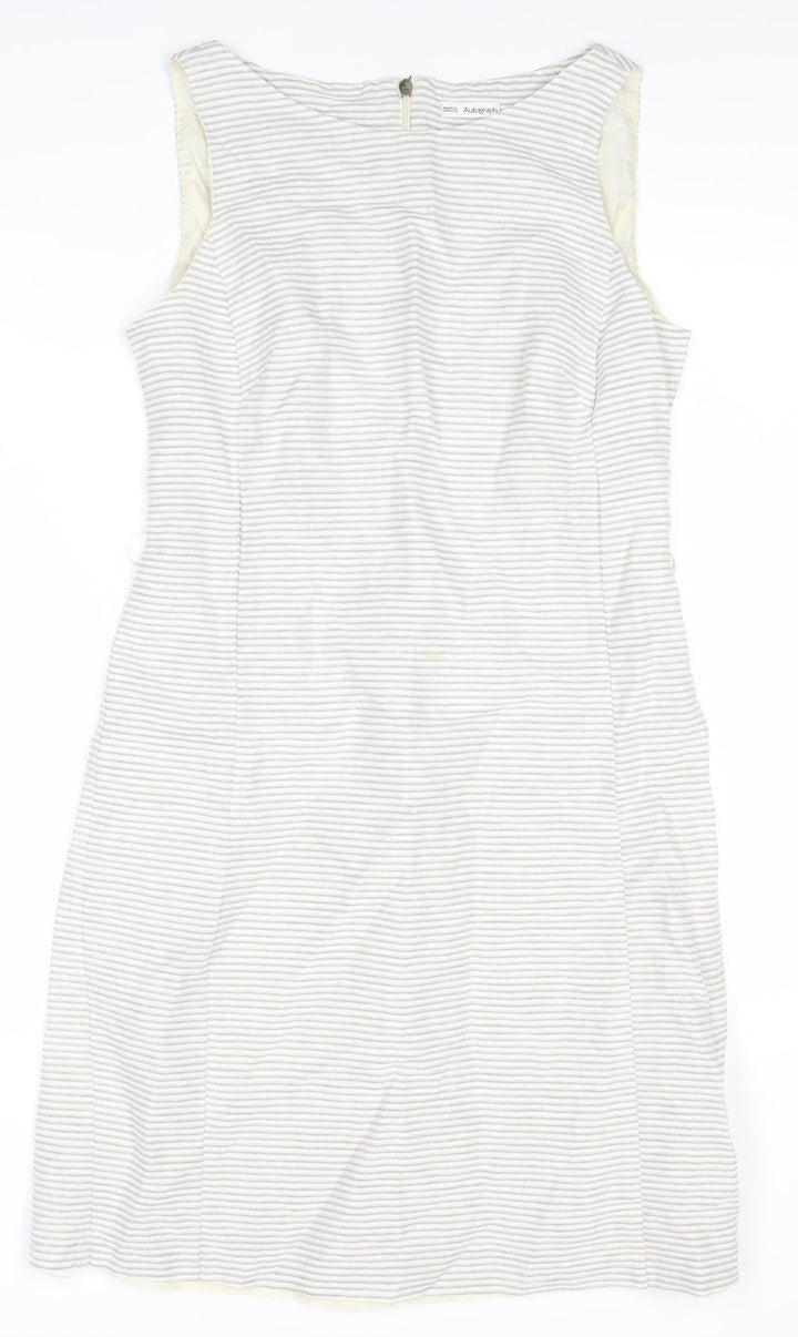 Marks and Spencer Women’s Ivory Striped Dress Size 10