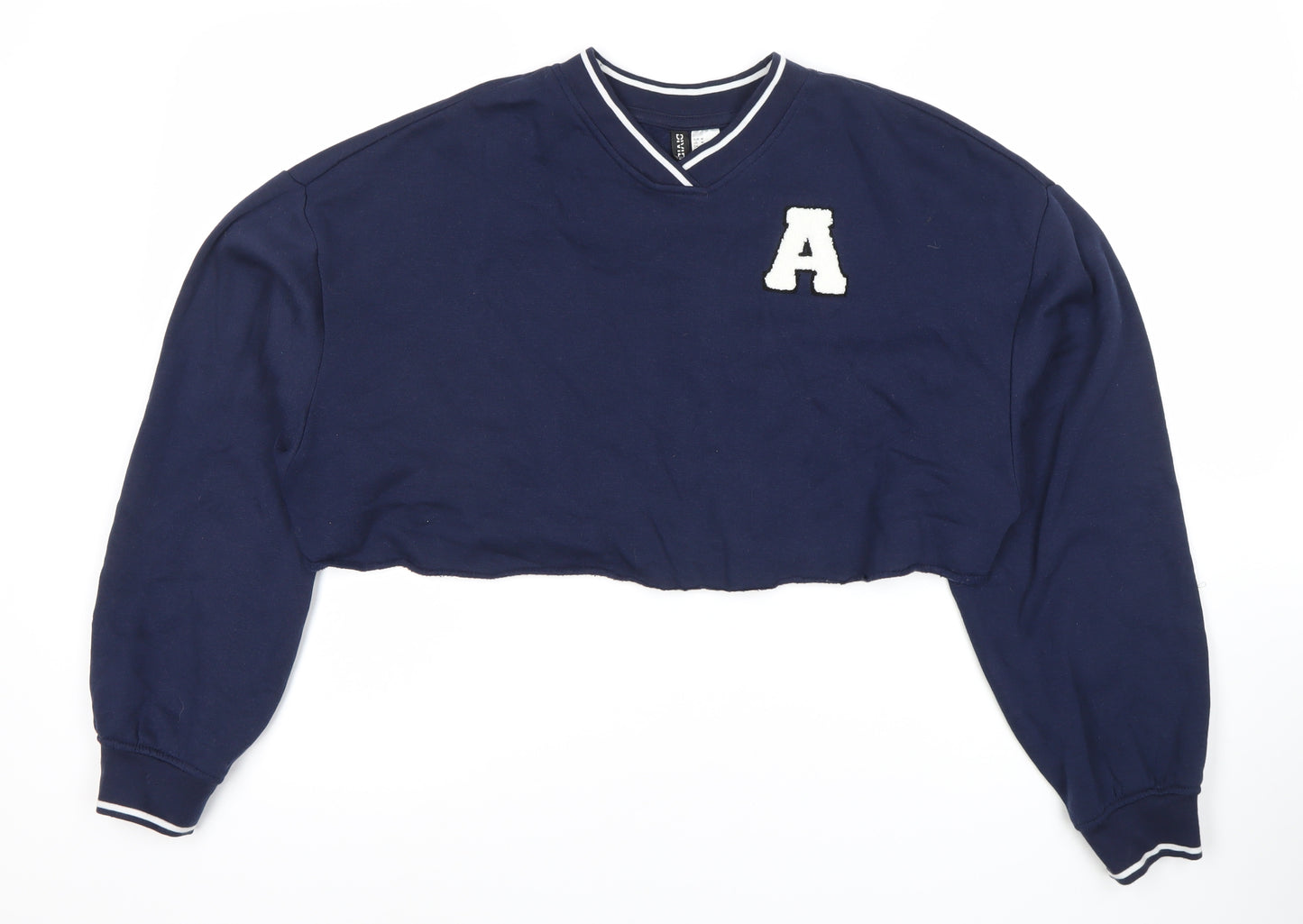 Divided Blue Women's College V-Neck Sweatshirt, Size 12