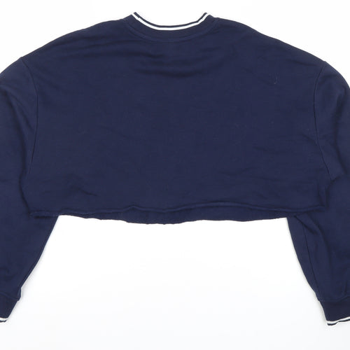 Divided Blue Women's College V-Neck Sweatshirt, Size 12