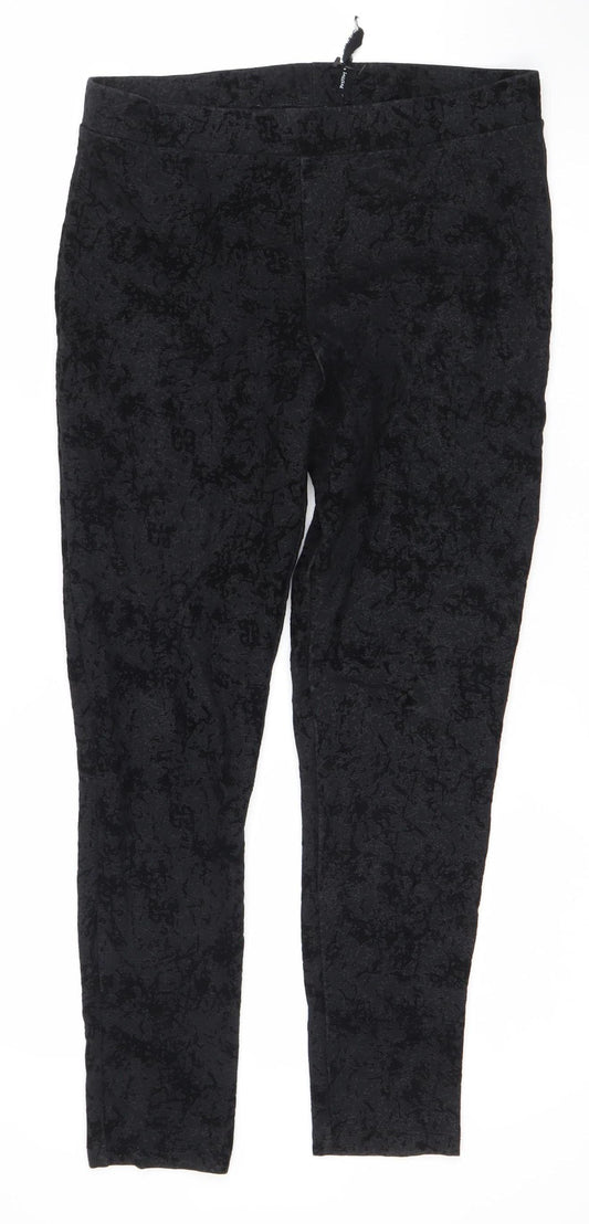 Next Women's Black Leggings Size 12 Elastic Waist