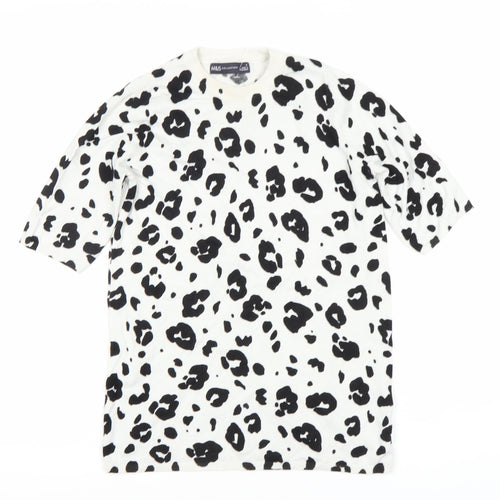 Marks and Spencer Women's Animal Print T-Shirt - Black, Size S
