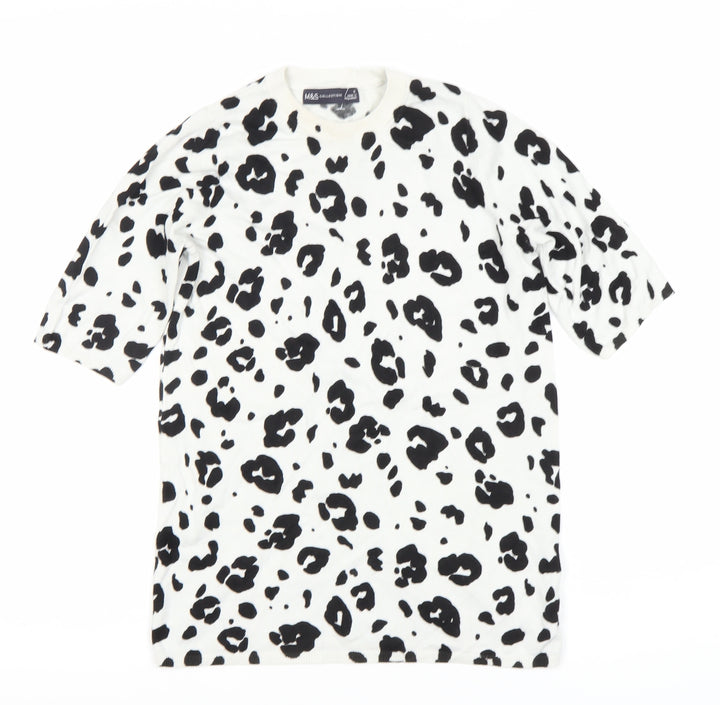Marks and Spencer Women's Animal Print T-Shirt - Black, Size S