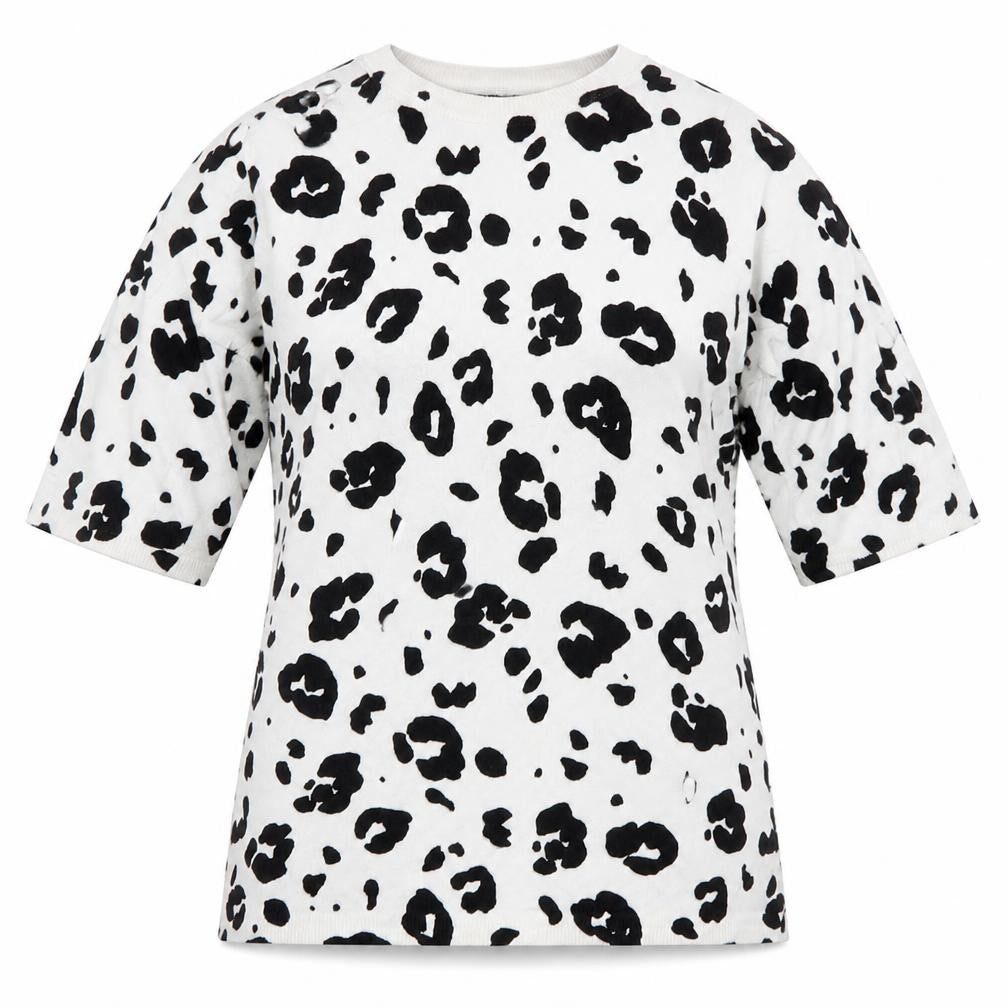 Marks and Spencer Women's Animal Print T-Shirt - Black, Size S