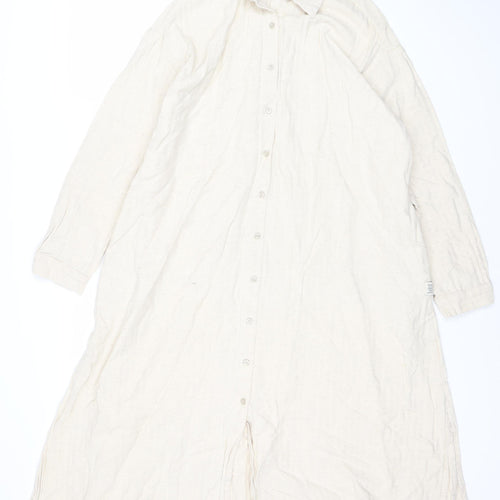 BOWER Women's Ivory Shirt Dress, S, Cotton Blend