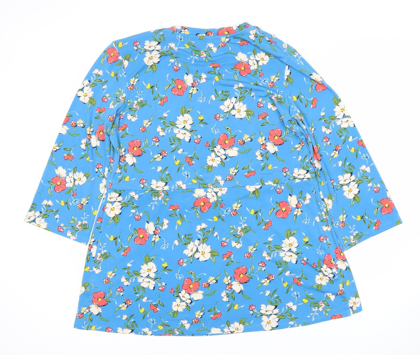 Julipa Women's Blue Floral Tunic Blouse Size 12