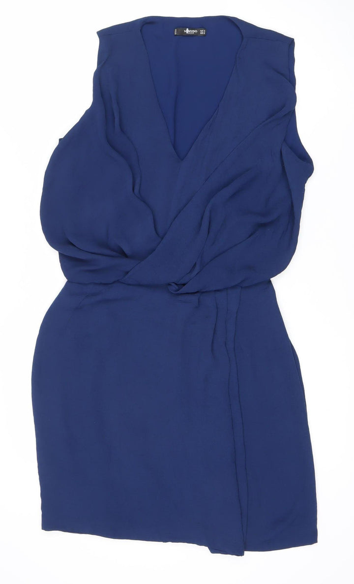 Mango Women’s Blue Wrap Dress Size 12