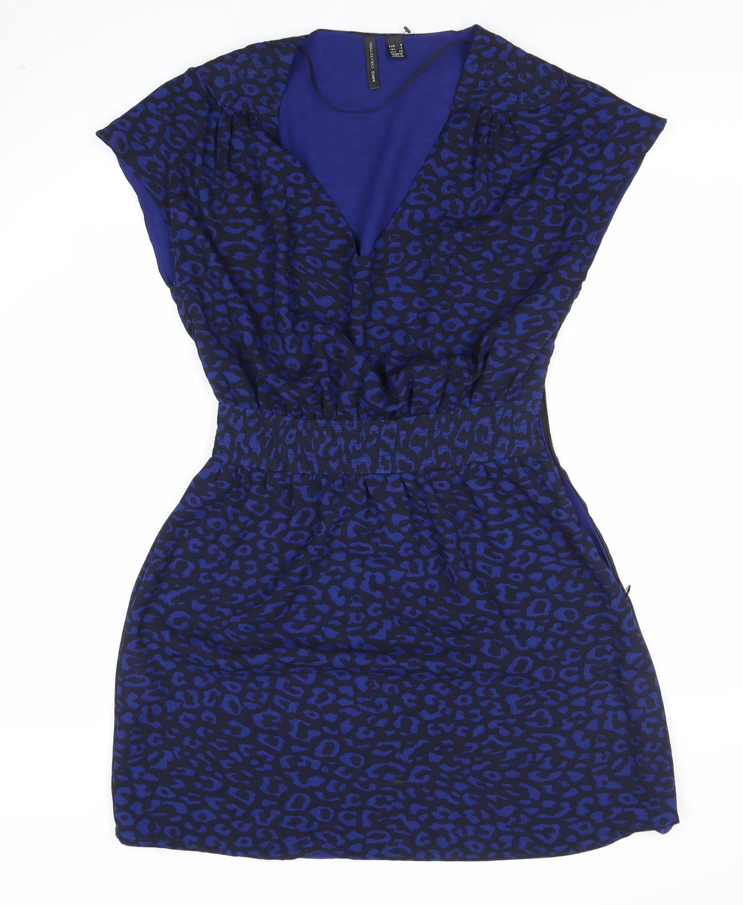 Mango Women's Blue Animal Print Dress Size 8