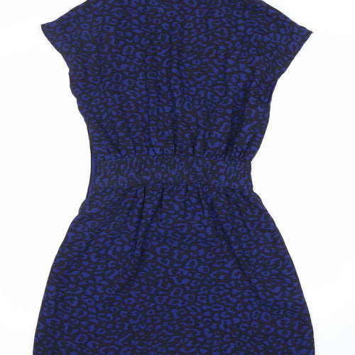 Mango Women's Blue Animal Print Dress Size 8