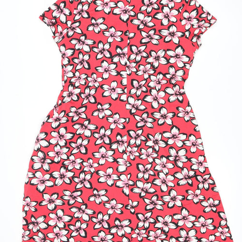M&Co Women’s Red Floral Dress Size 12