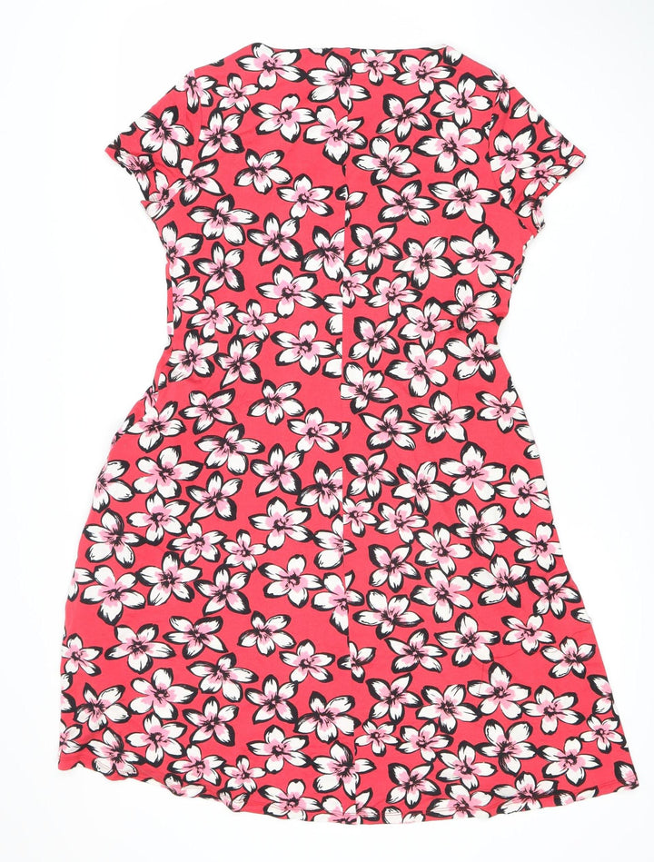 M&Co Women’s Red Floral Dress Size 12
