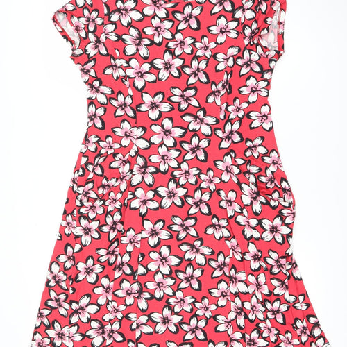 M&Co Women’s Red Floral Dress Size 12