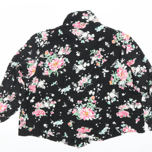 Marks and Spencer Women's Floral Blouse, Size 20, Black
