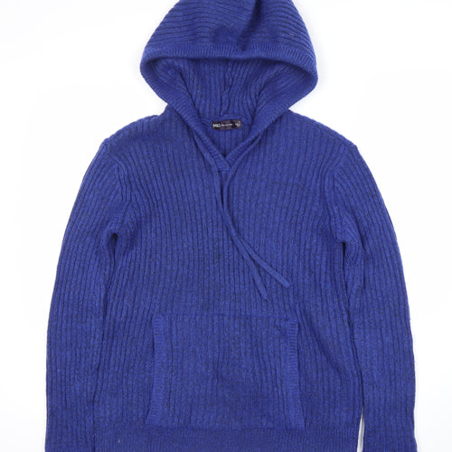 Marks and Spencer Women's Blue Pullover Hoodie, Size S