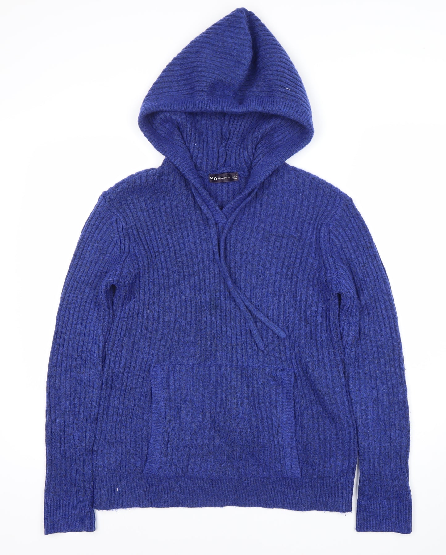 Marks and Spencer Women's Blue Pullover Hoodie, Size S