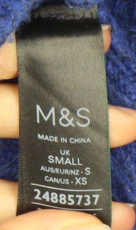 Marks and Spencer Women's Blue Pullover Hoodie, Size S