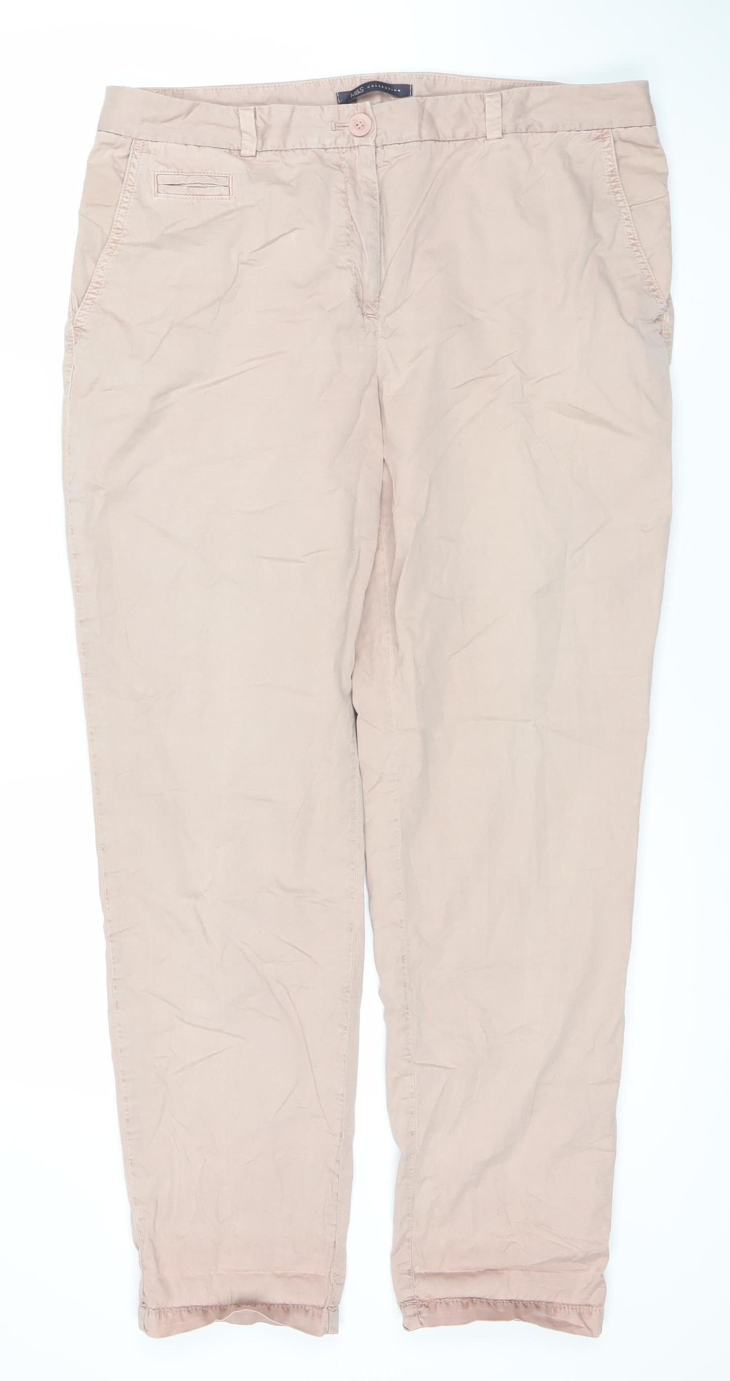Marks and Spencer Women's Pink Trousers Size 14