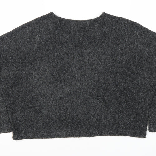 H&M Women's Grey Pullover Jumper, Size 12, Acrylic Blend