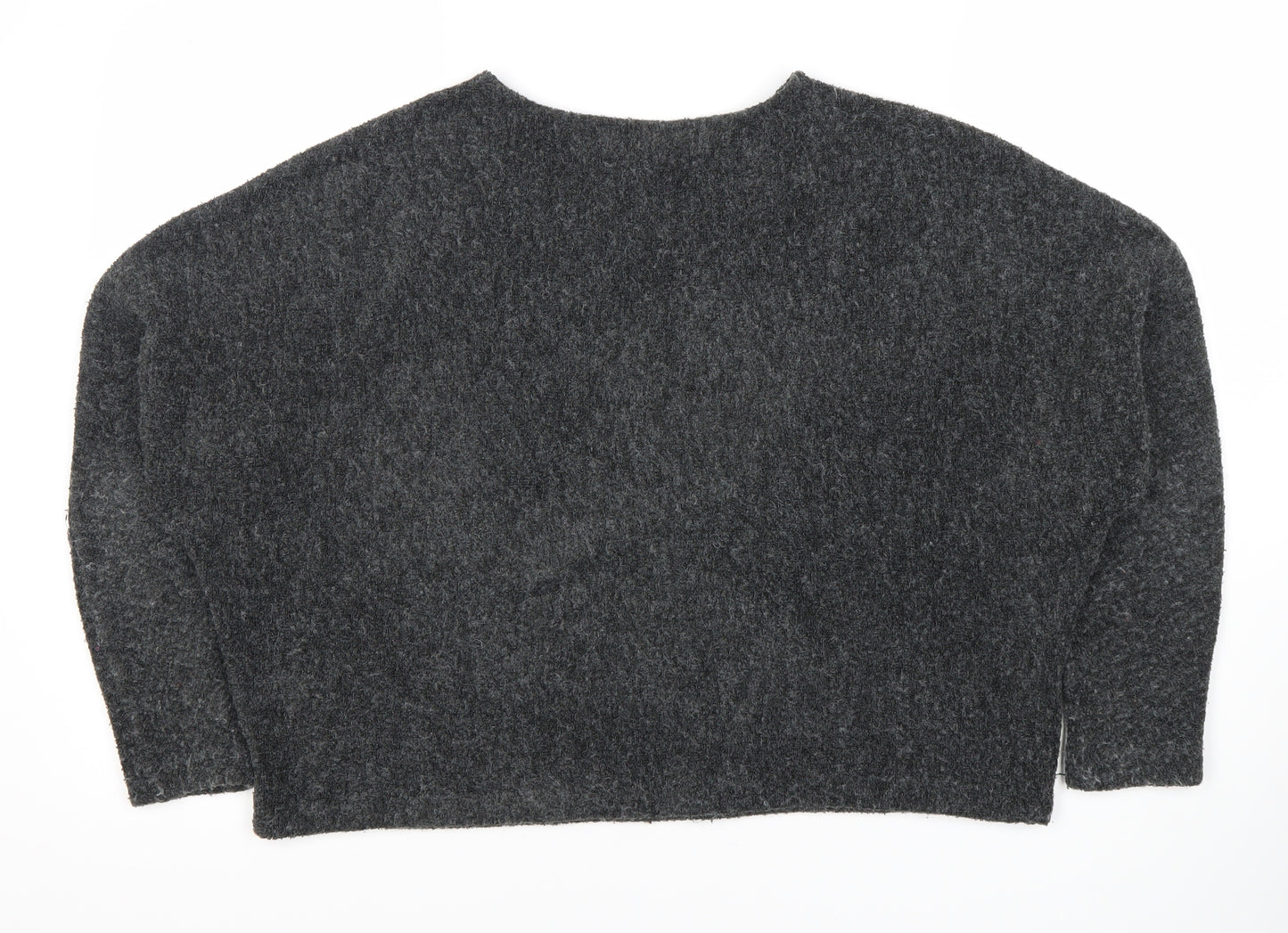 H&M Women's Grey Pullover Jumper, Size 12, Acrylic Blend