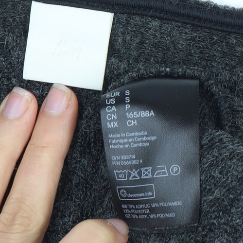 H&M Women's Grey Pullover Jumper, Size 12, Acrylic Blend