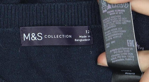 Marks and Spencer Women's Blue Star Knit Pullover - Size 12