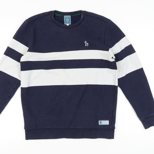 Hazzys Blue Striped Unisex Sweatshirt Size 18