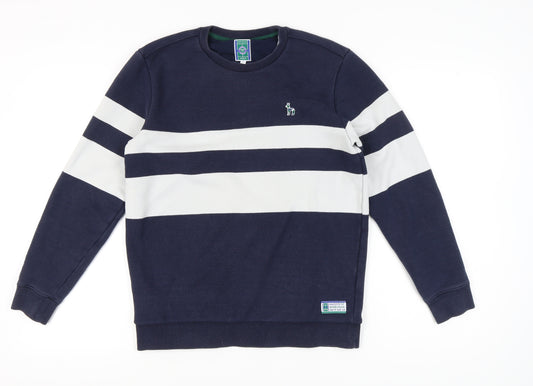 Hazzys Blue Striped Unisex Sweatshirt Size 18