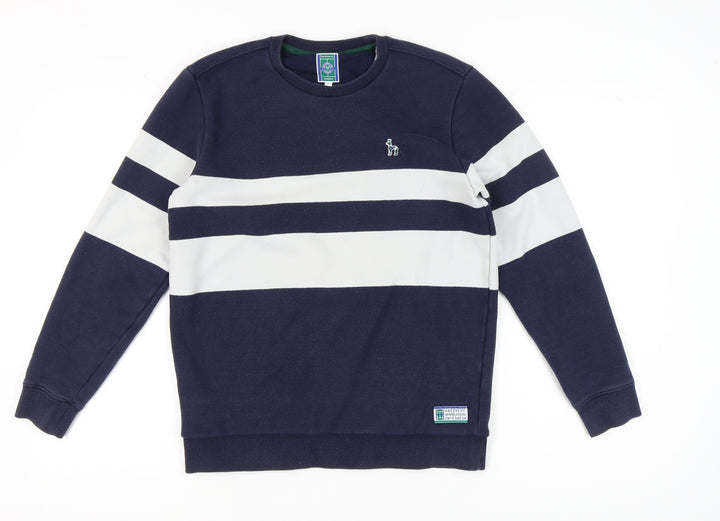 Hazzys Blue Striped Unisex Sweatshirt Size 18