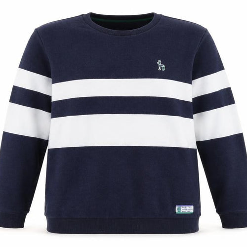 Hazzys Blue Striped Unisex Sweatshirt Size 18