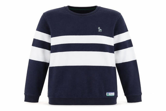 Hazzys Blue Striped Unisex Sweatshirt Size 18