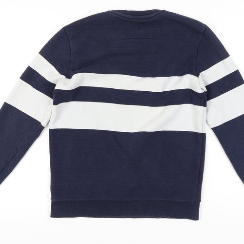 Hazzys Blue Striped Unisex Sweatshirt Size 18
