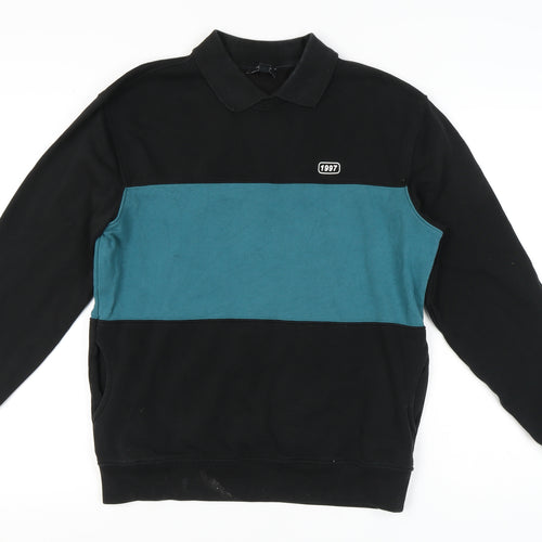 New Look Men's Black XS Collared Sweatshirt