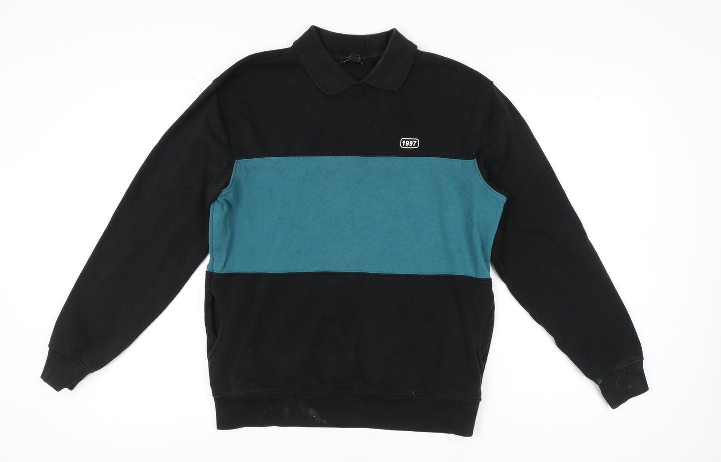 New Look Men's Black XS Collared Sweatshirt