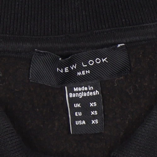 New Look Men's Black XS Collared Sweatshirt