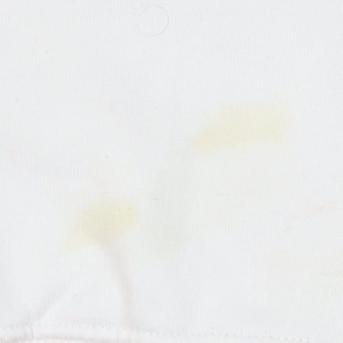 Zara Unisex White Pullover Hoodie, Size S, Cotton Blend