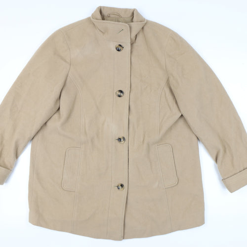 Marks and Spencer Women's Beige Wool Blend Coat Size 18