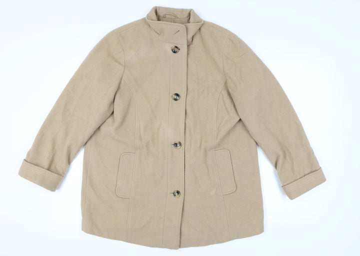 Marks and Spencer Women's Beige Wool Blend Coat Size 18