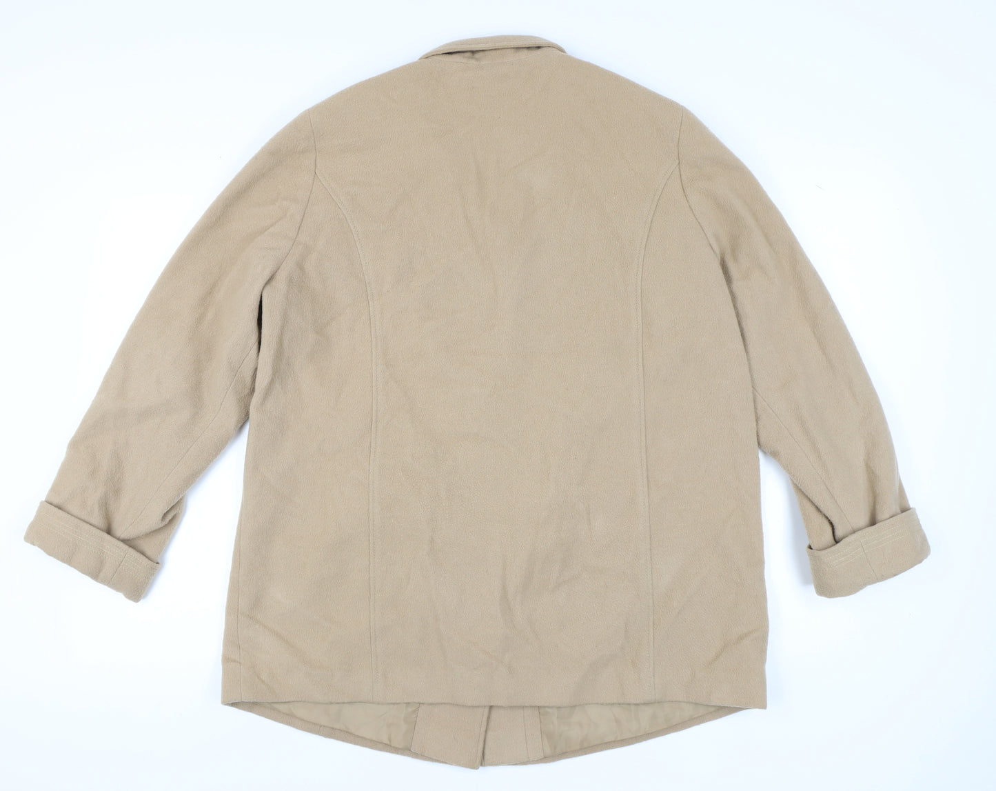 Marks and Spencer Women's Beige Wool Blend Coat Size 18
