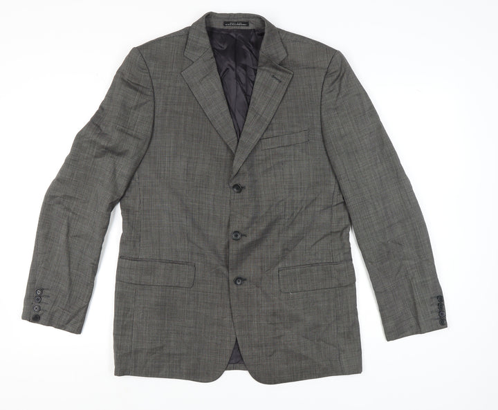 Zara Man Grey Check Blazer, Men's, Size 40, Excellent