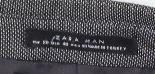 Zara Man Grey Check Blazer, Men's, Size 40, Excellent