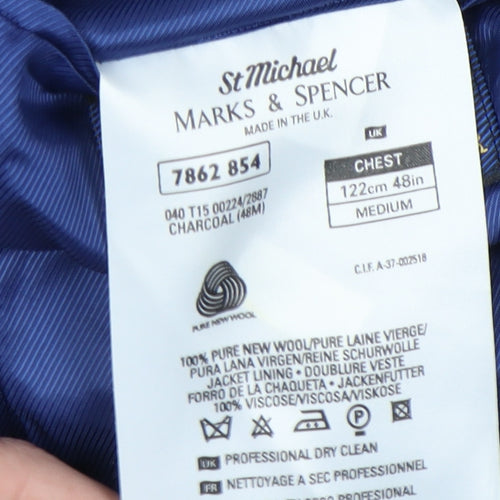 Marks and Spencer Men's Grey Wool Blazer 48M