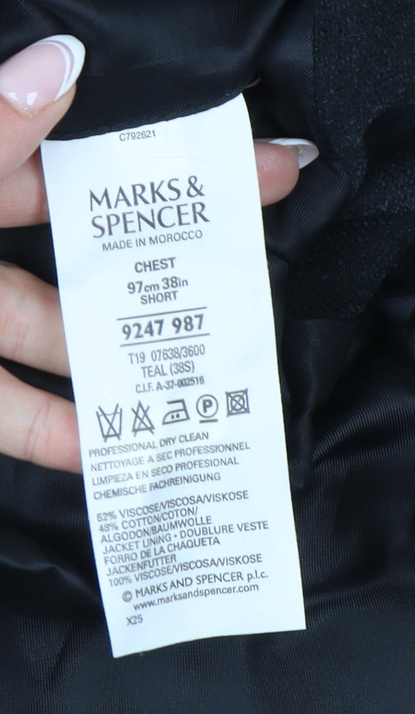 Marks and Spencer Men's Black Blazer, 38 Short