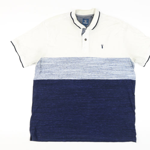 Next Men's Multicoloured XL Polo Shirt, Colourblock Design